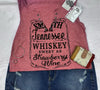 Smooth as Tennessee Whiskey Sweet as Strawberry Wine Graphic Tank Top