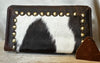 Load image into Gallery viewer, Real Fur Leather Clutch Cowhide Fur Leather Wallet Women Purse