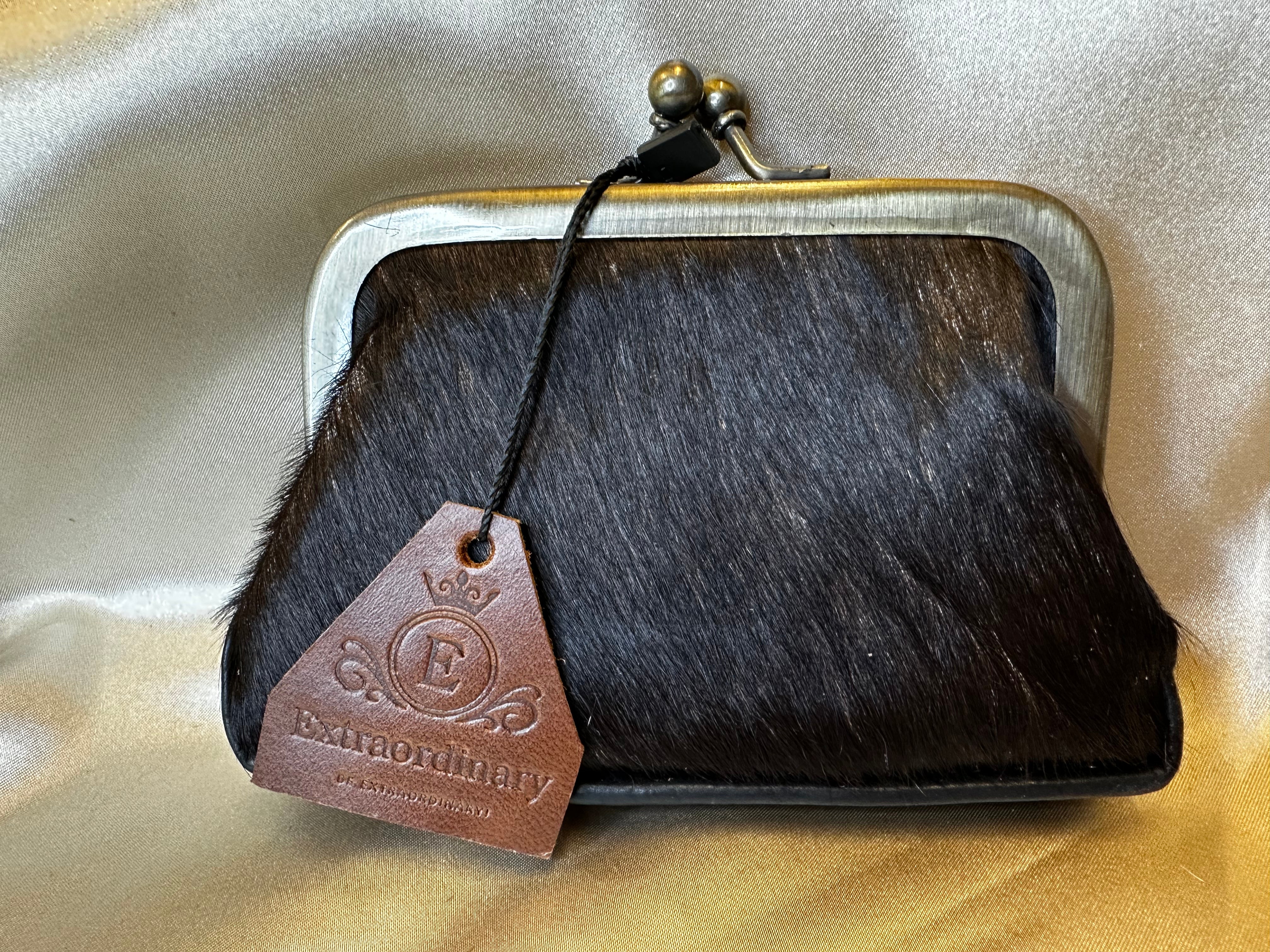 Hair On Leather Clutch Wallet Coin Purse Cowhide Fur Clutch Stylish Hot Selling Purse Women