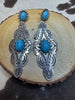 Load image into Gallery viewer, Vintage Senior Western Turquoise &amp; Red Earrings