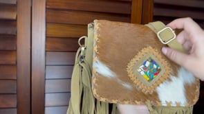 Real Handmade Fur Fringe Cowhide Leather Handbag Women Designers Fringe Sling Bag Unique Handbag With Stone