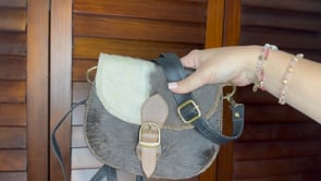 Cowhide Animal Fur Leather Handbag Casual Fur Sling Handbag