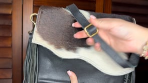 Real Handmade Hair On Hide Fur Fringe Bag Stylish Women Tassel Leather Fringe Bags Cowhide Fur Bohemian Shoulder Bags