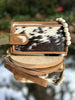 Hair On Leather Clutch Mobile Phone Pouch Clutch Multi Uses Cowhide Fur Leather Purse For Women