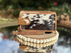Hair On Leather Clutch Mobile Phone Pouch Clutch Multi Uses Cowhide Fur Leather Purse For Women
